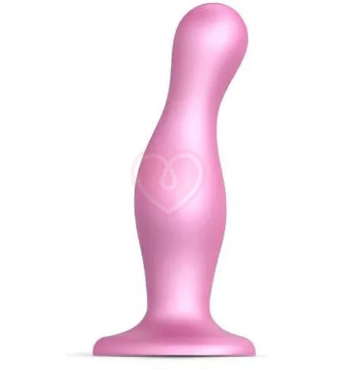 Изогнутый фаллоимитатор Strap-On-Me Dildo Plug Curvy размер M 14 см розовый фото 1