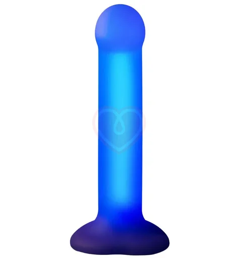 Фаллоимитатор с Led подсветкой Strap-On-Me Semi-Realistic Glow-Led M синий фото 1