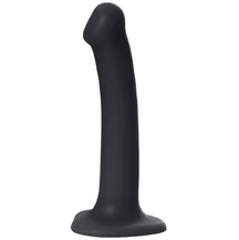 Гибкий фаллоимитатор на присоске Strap-on-me M 18 см чёрный