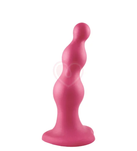 Рельефный фаллоимитатор Strap-On-Me Dildo Plug Beads размер L 14,8 см розовый фото 1