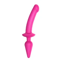 Двусторонний фаллоимитатор Strap-On-Me Switch Plug-In Semi-Realistic Dildo S розовый