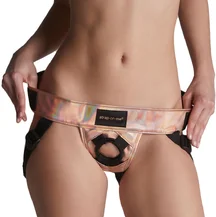 Пояс для страпона Strap-On-Me Curious Harness One Size персиковый металлик