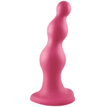 Рельефный фаллоимитатор Strap-On-Me Dildo Plug Beads размер M 13,8 см розовый