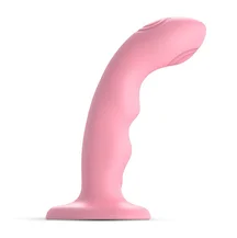 Вибратор с пульсирующей головкой Strap-On-Me Tapping Dildo Wave M розовый