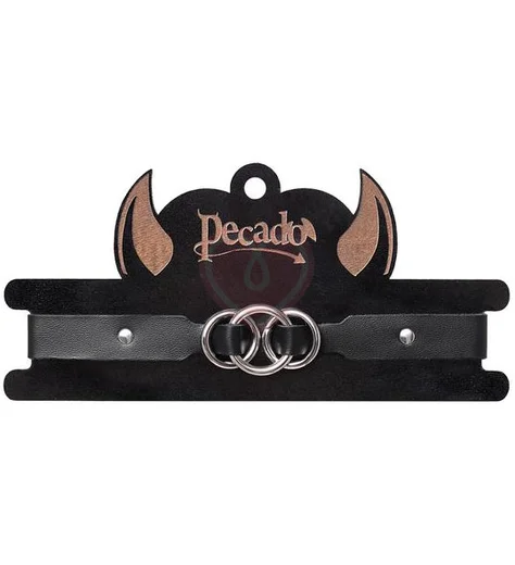 Чокер со связанными кольцами Pecado BDSM черный фото 5