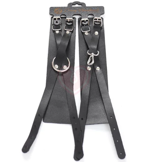 Кожаные оковы с переплетёнными ремнями Crazy Handmade фото 2