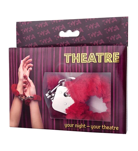 Наручники с мехом ToyFa Theatre Fur красные фото 2