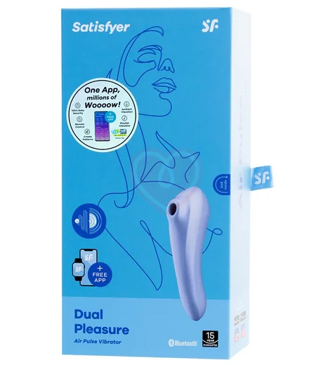 Вакуумно-волновой вибратор с приложением Satisfyer Dual Pleasure сиреневый фото 5