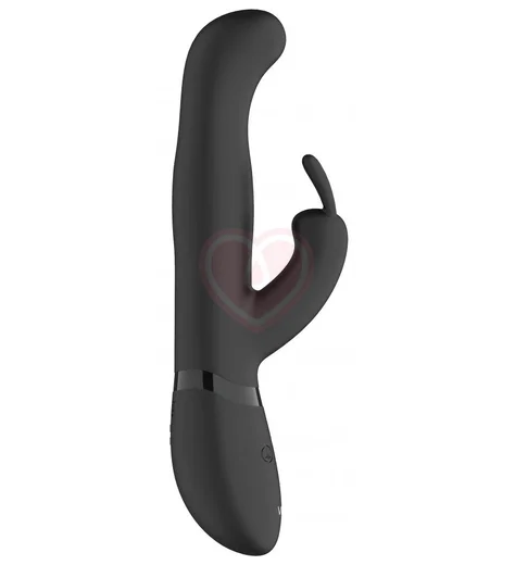 Вибратор Izara с ротацией шариков и клиторальным стимулятором чёрный фото 4