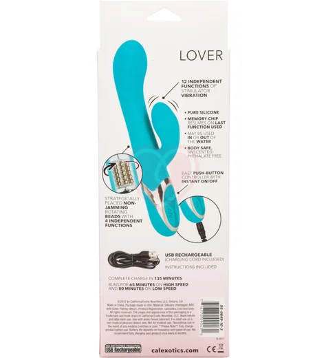 Вибратор-кролик с ротацией Enchanted Lover бирюзовый фото 2