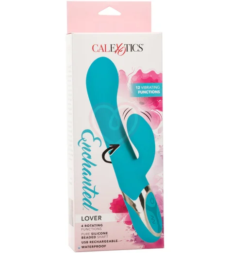 Вибратор-кролик с ротацией Enchanted Lover бирюзовый фото 3