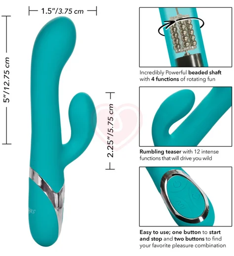 Вибратор-кролик с ротацией Enchanted Lover бирюзовый фото 5