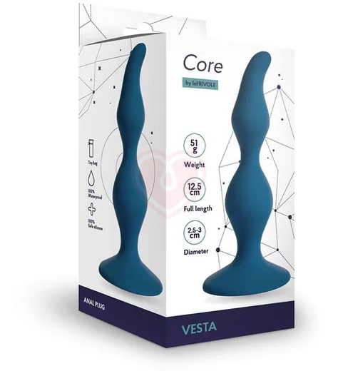 Анальная пробка с заостренным кончиком Vesta Le Frivole кобальтового цвета фото 3