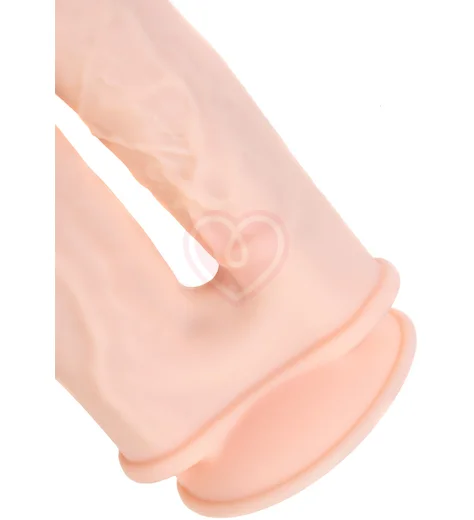 Вибратор для двойного проникновения на присоске RealStick Silicone Jason M телесный фото 7