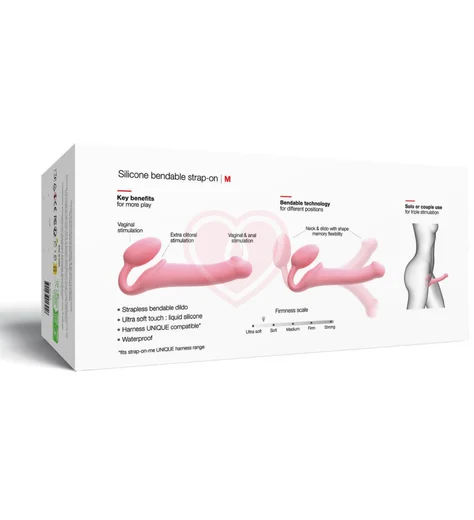 Безремневой гибкий страпон Strap-on-me Bendable M розовый фото 9