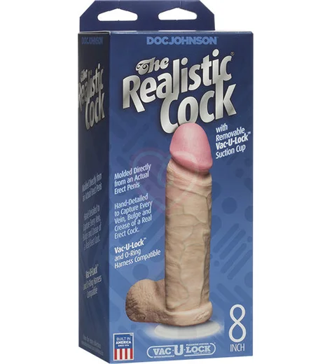 Реалистичный фаллоимитатор с присоской и Vac-U-Lock Realistic Cock 18 см телесный фото 2