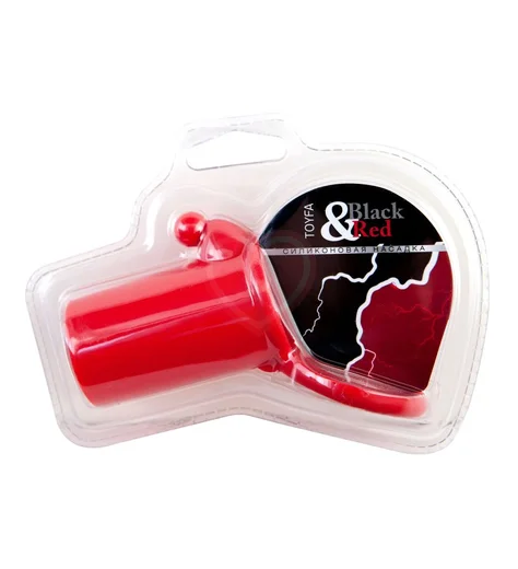 Насадка с эрекционным кольцом ToyFa красная фото 2