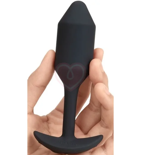 Утяжелённая анальная вибропробка b-Vibe Vibrating Snug Plug 2 малая чёрная фото 2