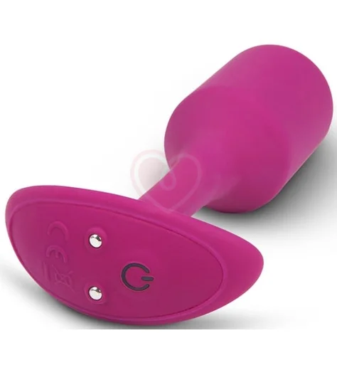 Утяжелённая анальная вибропробка b-Vibe Vibrating Snug Plug 2 малая розовая фото 2