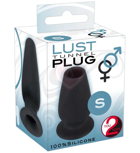 Анальная пробка с отверстием Lust Tunnel Plug S чёрная фото 5