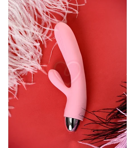 Вибратор с пульсацией и подогревом Jos Milly розовый фото 5