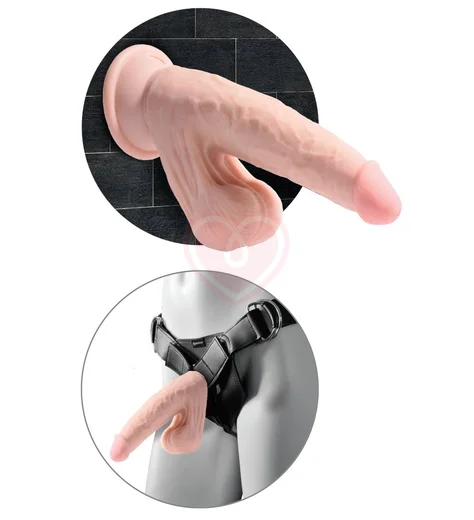 Фаллоимитатор с увеличенной мошонкой King Cock Plus 6 Triple Density 19,5 см фото 3