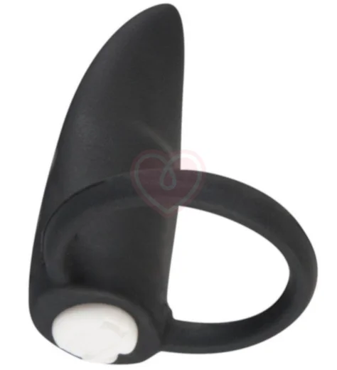 Вибратор с кольцом для пальца или пениса Black Velvet чёрный фото 2