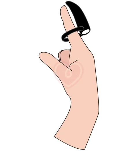 Вибратор с кольцом для пальца или пениса Black Velvet чёрный фото 4