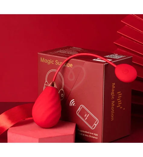 Виброяйцо с управлением от приложения Magic Sundae красное фото 5