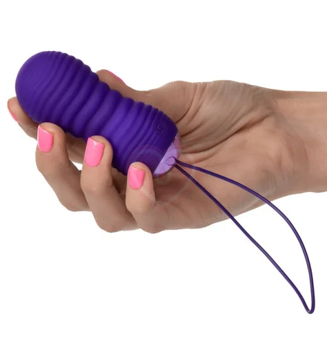 Виброяйцо ThrustMe с пульсацией и пультом управления фиолетовое фото 5