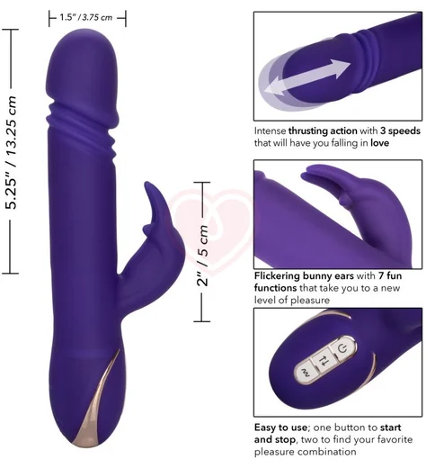 Вибратор-кролик с пульсацией Signature Thrusting Rabbit фиолетовый фото 5