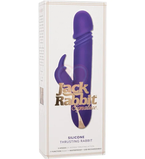 Вибратор-кролик с пульсацией Signature Thrusting Rabbit фиолетовый фото 7