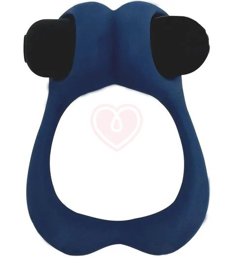 Эрекционное кольцо Adrien Lastic Nutty с вибрацией синее фото 2