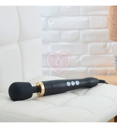 Вибромассажёр в алюминиевом корпусе Doxy Die Cast чёрно-золотой фото 4