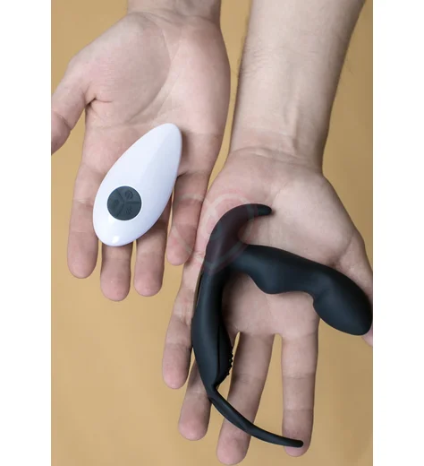 Массажер простаты с пультом ДУ с эрекционным кольцами Taurus Infinite Men чёрный фото 4