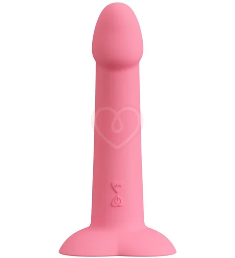 Вибратор с присоской в виде сердца Heart Guy розовый фото 3