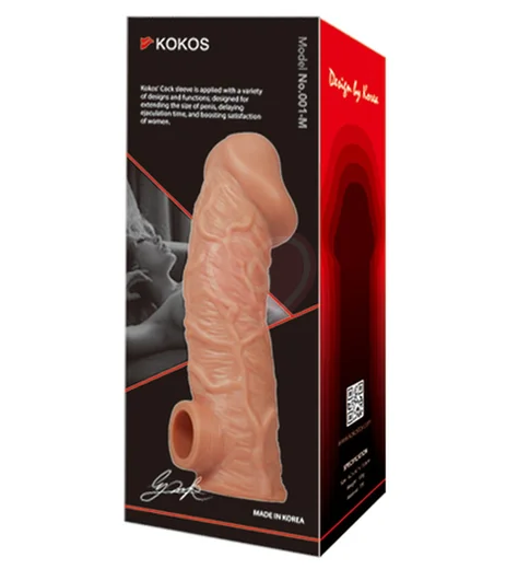 Реалистичная насадка с отверстием для мошонки Kokos Cock Sleeve CS001-M фото 3