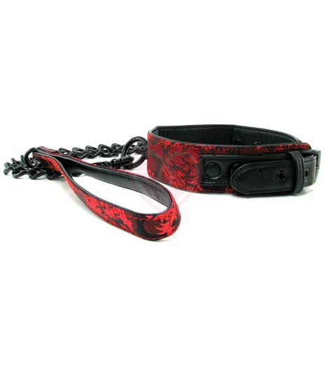 Ошейник с цепью атласный Scandal Collar with Leash фото 4