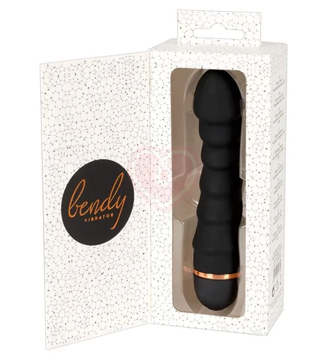Гибкий рельефный вибратор Bendy Ripple чёрный фото 7