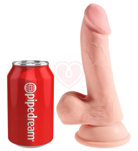 Фаллоимитатор с мошонкой на присоске King Cock Triple Density 14 см телесный фото 4