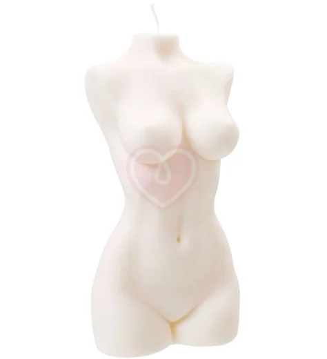 Интерьерная свеча в виде женского торса Pecado BDSM 22 см белая фото 2