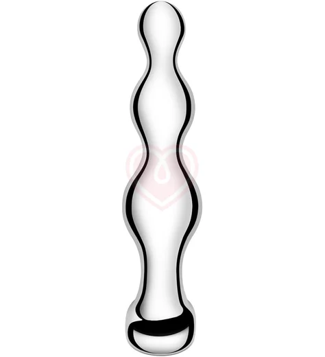 Металлический рельефный стимулятор b-Vibe Stainless Steel Anal Beads фото 3