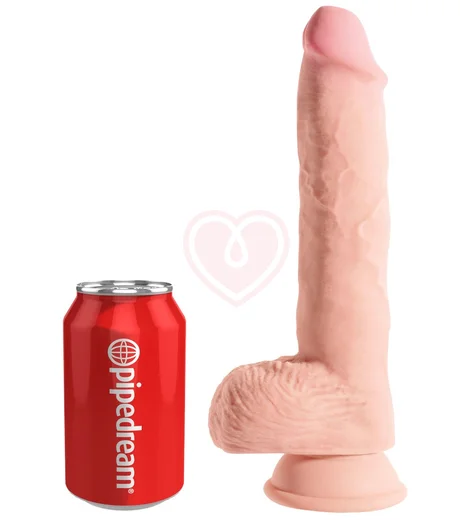 Фаллоимитатор с мошонкой на присоске King Cock Triple Density 20 см телесный фото 4