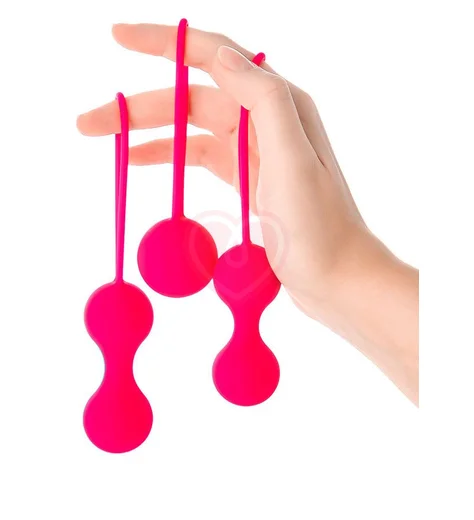 Набор из 3 вагинальных шариков со смещённым центром ToyFa A-Toys розовые фото 5