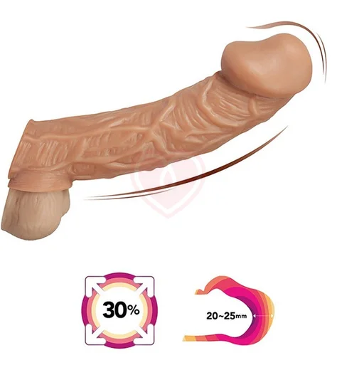 Реалистичная насадка с отверстием для мошонки Kokos Cock Sleeve CS001-L фото 2