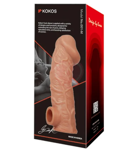 Реалистичная насадка с отверстием для мошонки Kokos Cock Sleeve CS001-L фото 3