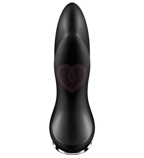Вытянутая вибропробка с ротацией и приложением Satisfyer Rotator Plug 1+ чёрная фото 4