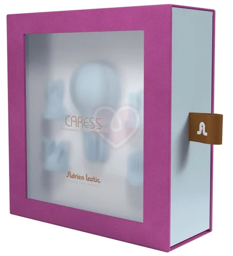 Стимулятор клитора с 5 насадками Adrien Lastic Caress голубой фото 3