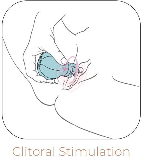 Стимулятор клитора с 5 насадками Adrien Lastic Caress голубой фото 4