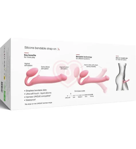 Безремневой гибкий страпон Strap-on-me Bendable L розовый фото 9